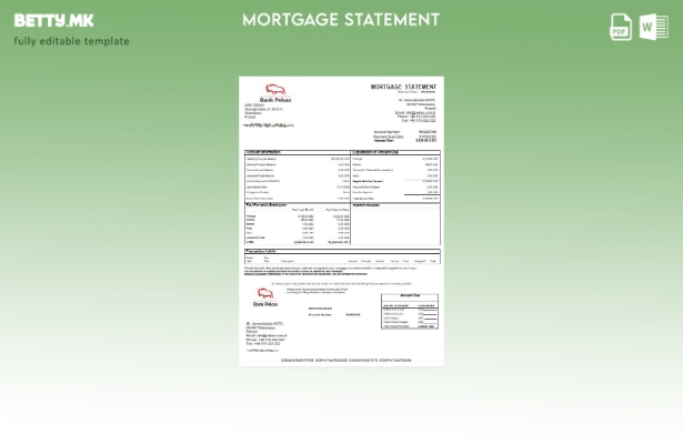 модерен стил Poland Bank Pekao S.A извод за хипотека во шаблон формати Word и PD